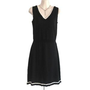 Kate Hill Black Sleeveless Dress w/Cream Piping – Sz PS – Like New